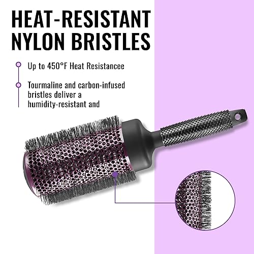 Miniatura 3 de Ergo Cepillo de pelo redondo súper suave, cepillo profesional para cabello húmedo y seco para secado con secado, herramienta de peinado para el