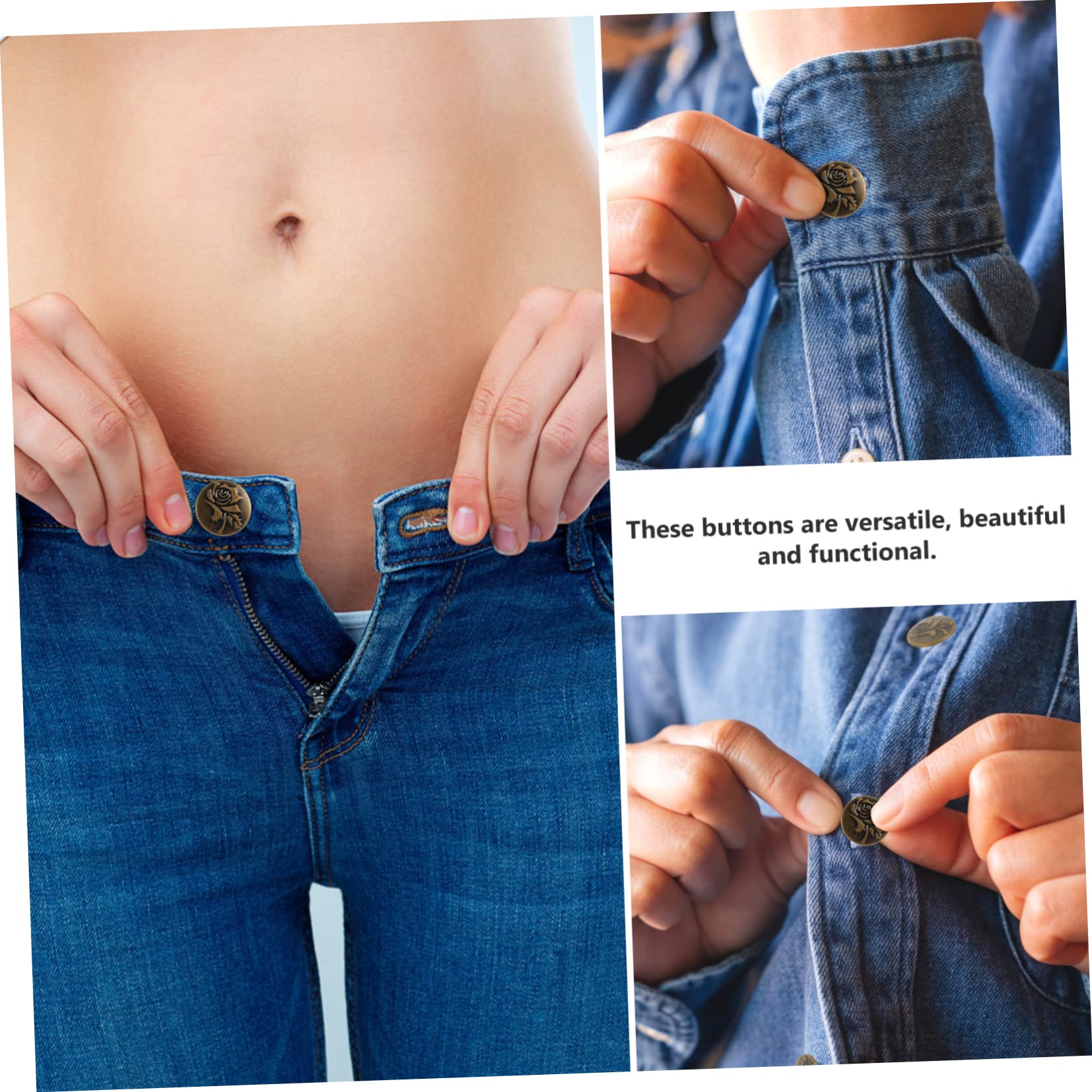 12 Set Fornitura Di Vita Kit Di Rivetti Banda in Vita Clip Di Serraggio Jeans Tenditore Bottoni a Spillo Pulsante Dei Pantaloni a Nastro Bottone Dei Jeans Regolabile Pantalone Lega