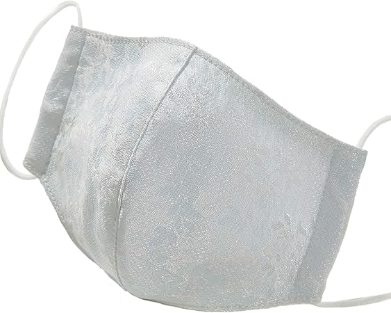 Amazon 西陣織マスク マスク 日本製 洗える 吸湿 速乾 立体構造 快適 オシャレ 高級 水色 ふつうサイズ Ivy Light Blue Nishijin Mask 布マスク