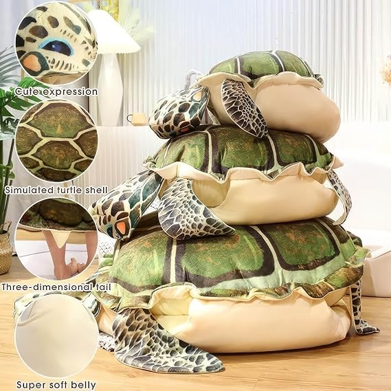 Wearable turtle shell prank pillow, turtle travel pillow, turtle shell stuffed animal cushion, cute and fun gifts (Color : A, Size : 100cm/40Inch)