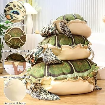 Wearable turtle shell prank pillow, turtle travel pillow, turtle shell stuffed animal cushion, cute and fun gifts (Color : A, Size : 100cm/40Inch)