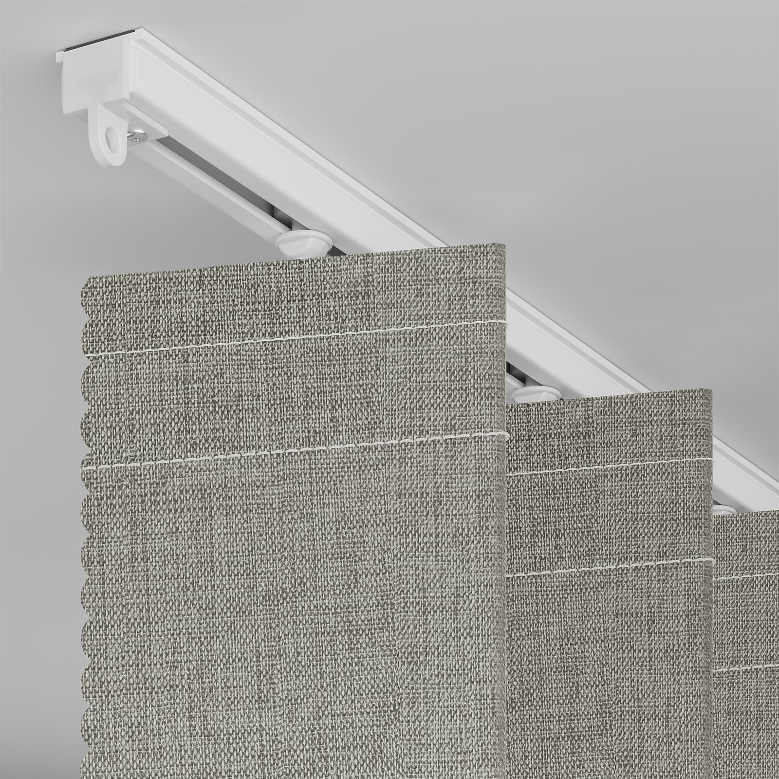 AJAZZ Rideau 100 % occultant pour porte de cuisine - Rideau magnétique avec système de rails - Pour chambre à coucher et salon - Gris - 180 x 201 cm (l x H) - 1 pièce