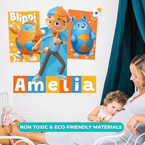 Miniatura 5 de EGD Nombre personalizado Blippi & TABBS Decoración de pared para niños, nombre personalizado para la decoración de la habitación de tu bebé,
