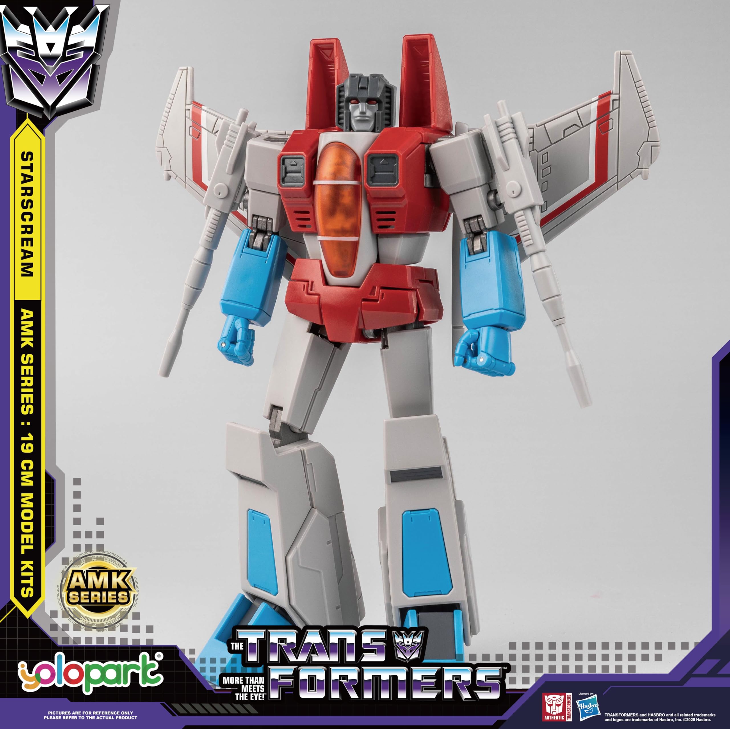 YOLOPARK Starscream Transformers Zabawki, seria AMK Transformers G1 Figurki akcji, 19 cm wysoce składane Zabawki z Decepticons dla dorosłych chłopców i dziewczynek, bez możliwości przekształcania