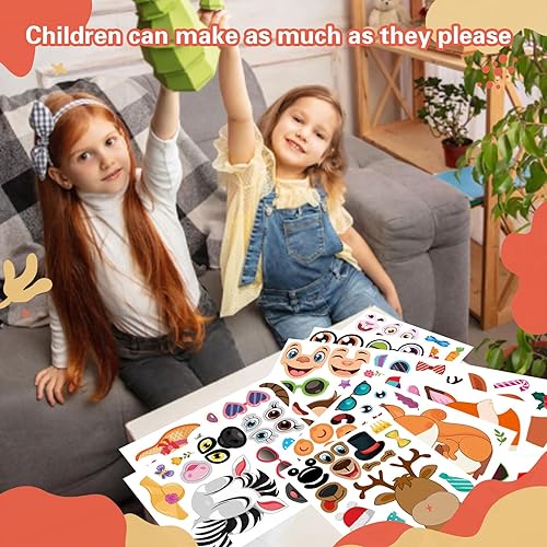 Miniatura 9 de 24 hojas de calcomanías para hacer tu propio animal, hojas de calcomanías para mezclar y combinar animales, calcomanías de animales para niños,