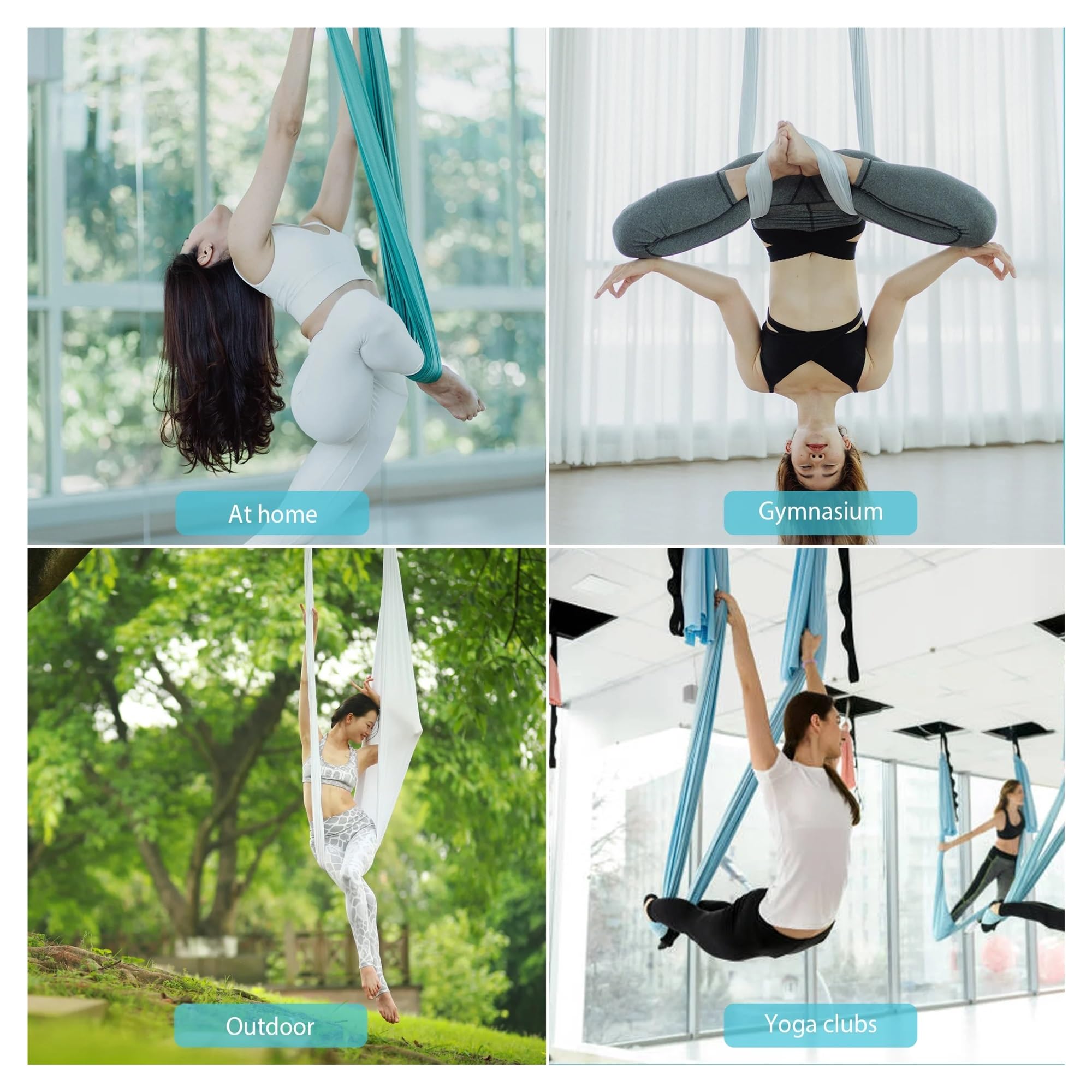 Columpio Yoga Aereo Juego Completo de Columpio y Vuelo, Hamaca de Yoga de 5m, Columpio de Tela, Cinturones de Yoga antigravedad multifunción for Entrenamiento de Yoga