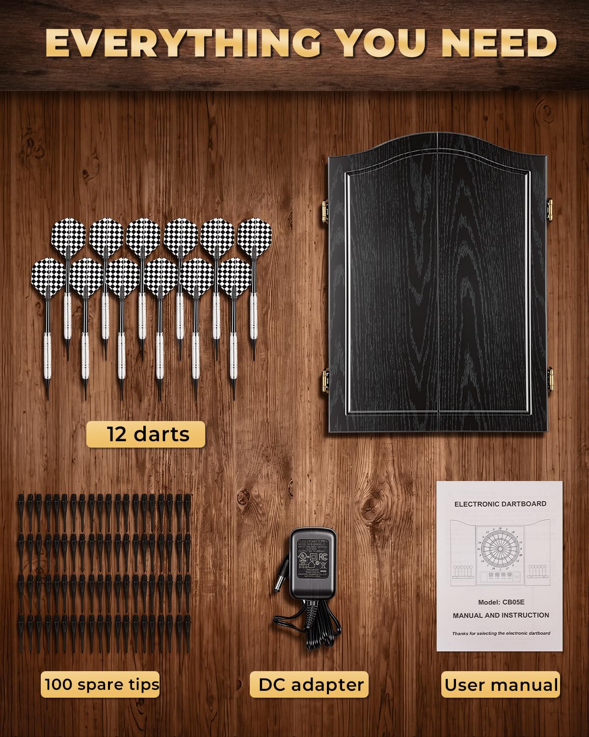 Freccette Elektronische Dartscheibe mit Schrank, LED Soft Tip Dartscheibe