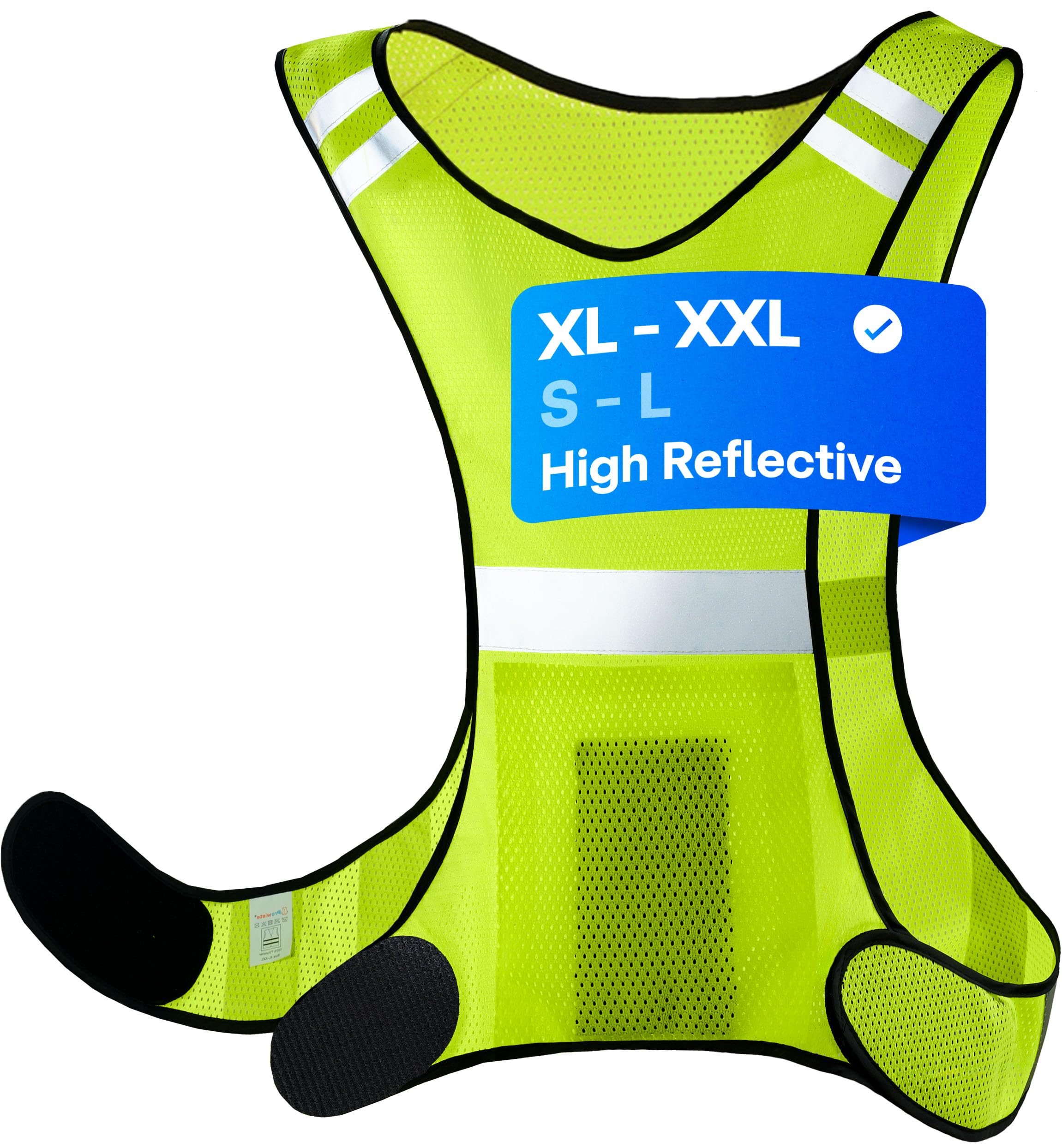 Prowiste Reflective Cycling Vest - Running Vest for Women & Men - High Visibility Vest for Jogging & Cycling - Breathable, Lightweight & Visible (S - L)