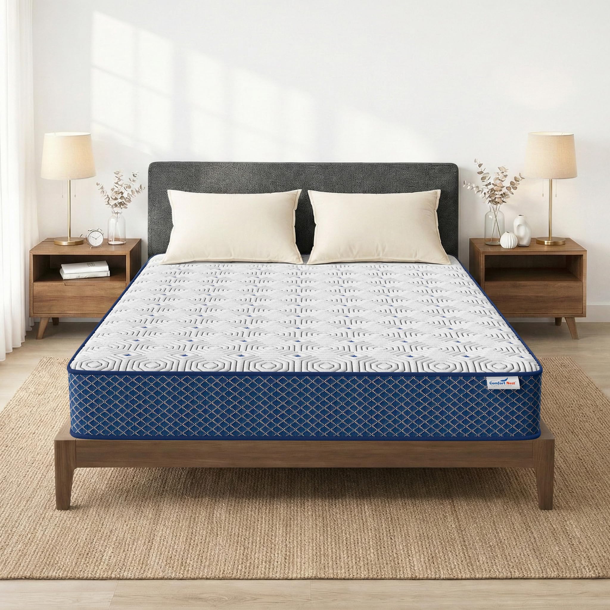 Queen Size Mattress | Dual Comfort Mattress | Firm and Soft | Premium Knitted Viscose Fabric | 10 Years Warranty | 72x60x8 Inches
