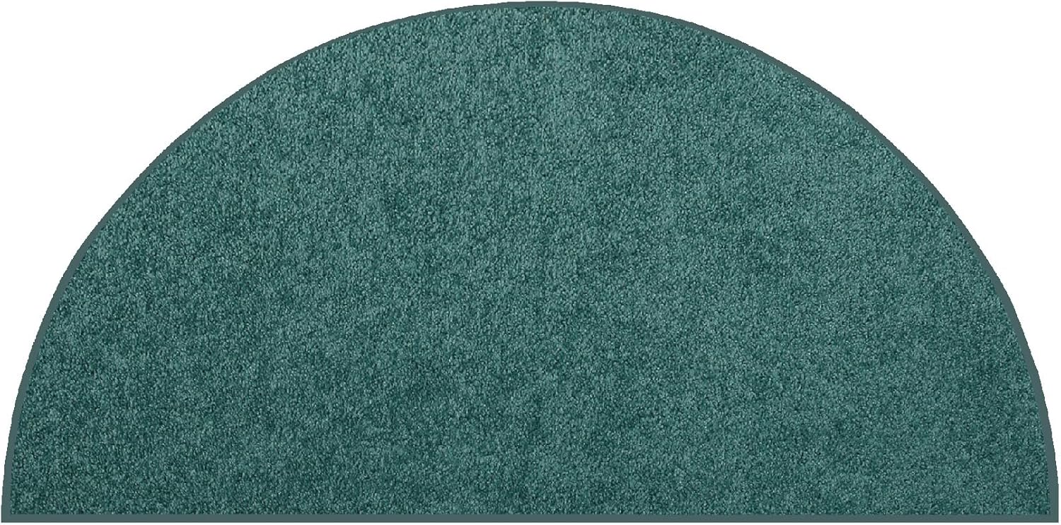 Ambiant Pet Friendly Solid Color Area Rugs Teal - 42'' x 84'' Half Round, Indoor, Stain Resistant, Perfect for Living Room, Bedroom, Dining Room, Entryway, Doorway, Pet & Kids Friendly Rug, Wedding