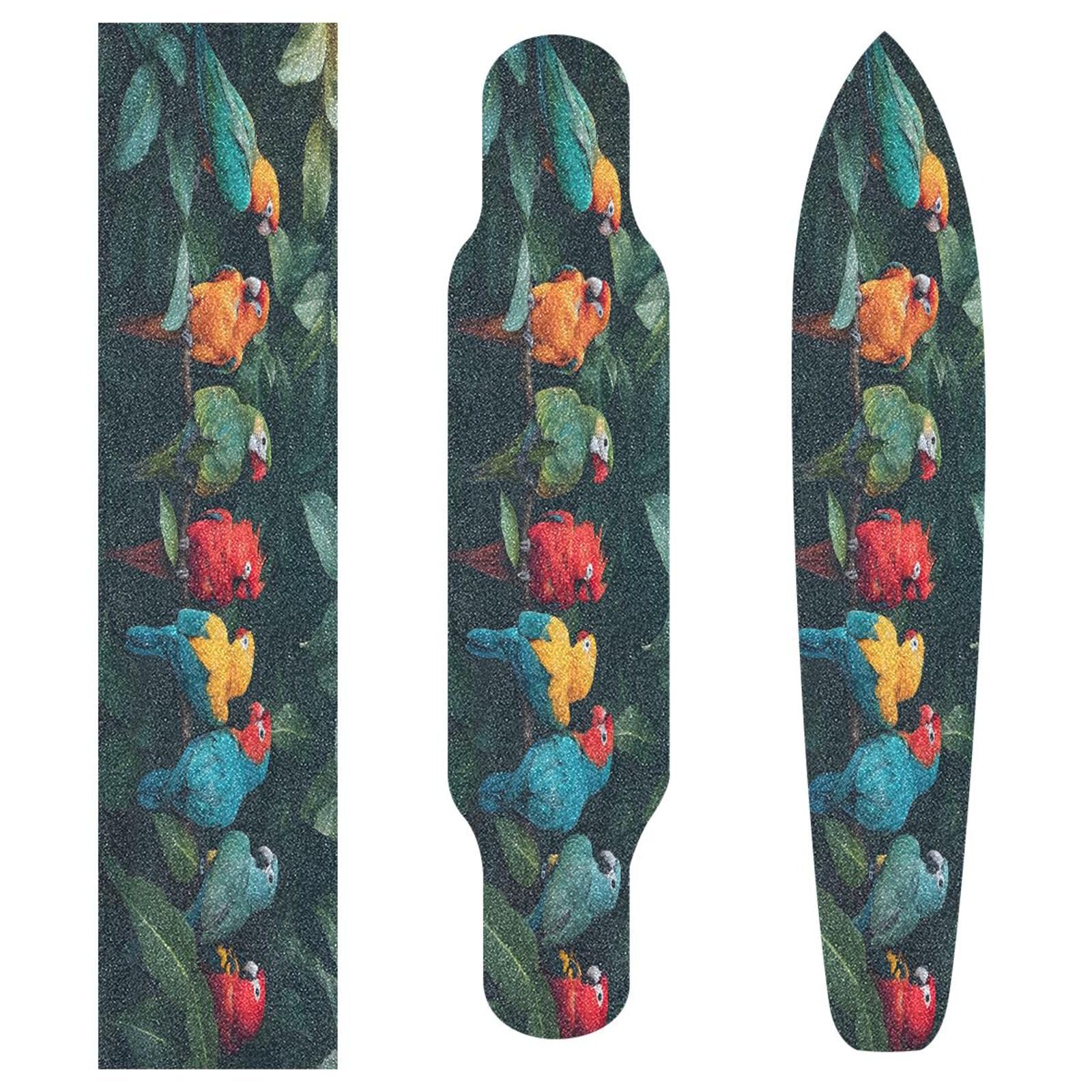 CZXW Tropical Parrot Birds Skateboard Grip Tape Non-Slip Longboard Griptape Skate Board Tapes Sheet for Decor 44