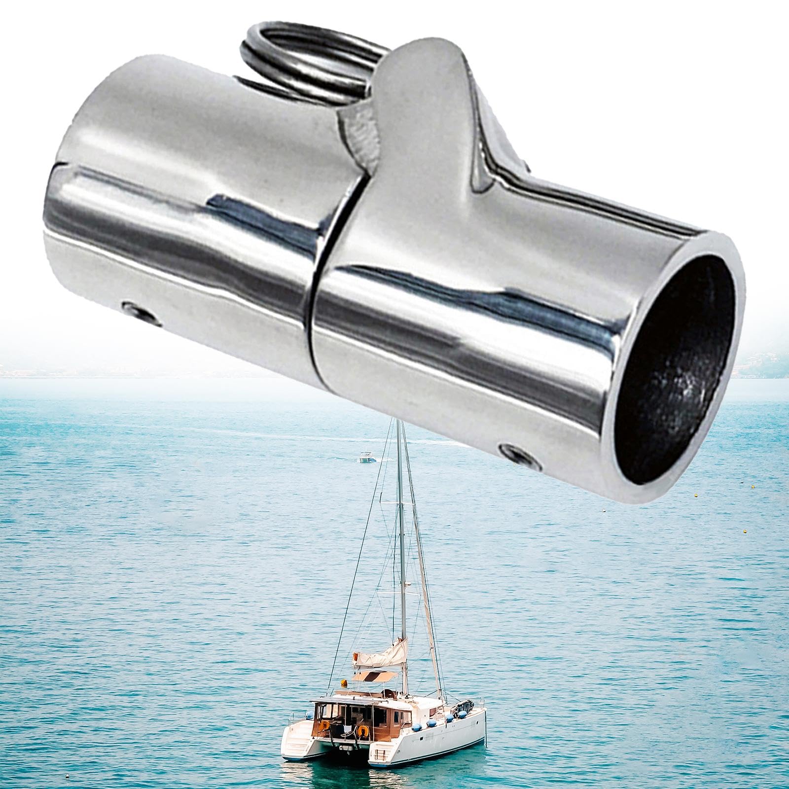 Raccordi di Collegamento per Ringhiere di Barche in Acciaio Inox, Giunti Girevoli Pieghevoli, Connettori per Tubi, Cerniere per Tubi, Tendalini Bimini, 32MM
