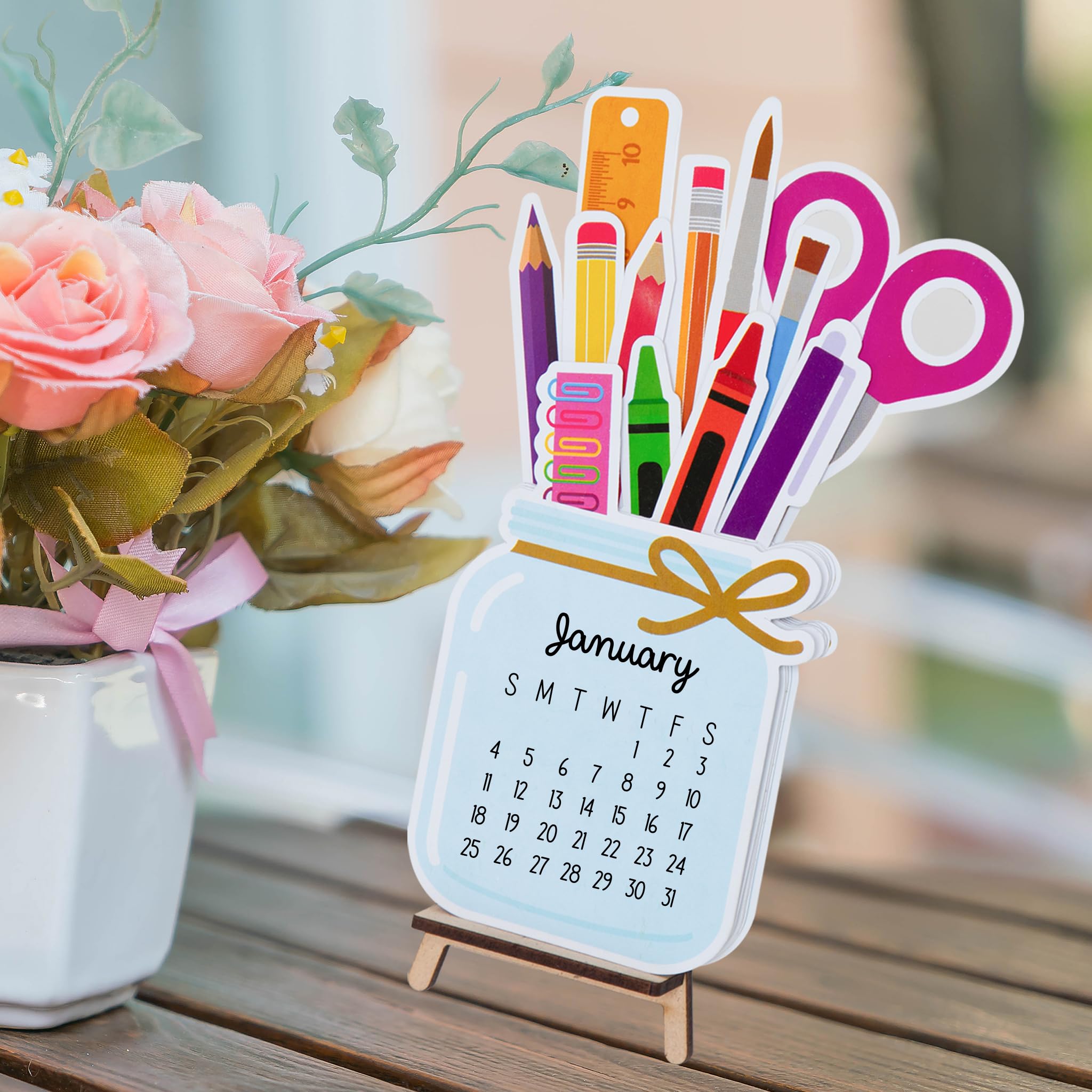 Kaameri Bazaar Beautiful Stationary Desk Calendar 2026 | Canning Jar Shaped Table Calendar for Office | Mini Table Calendar (8 In x 5 In)