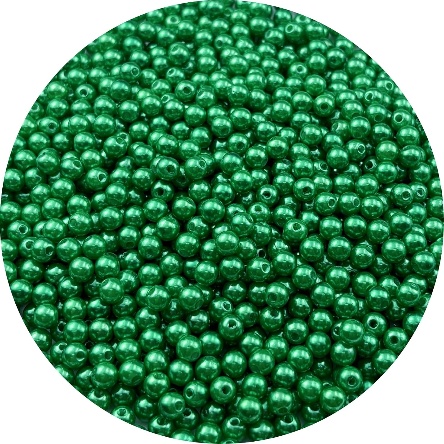 1000pcs Pearl Beads for Crafts 6mm Resin Pearl for Jewelry Making Round Bulk Pearls Beads with Hole for Sewing Crafts Decoration Necklaces Bracelets Earrings Making(Dark Green)
