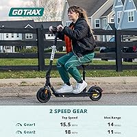 Vista 8 de Gotrax Fusion Seat Electric Scooter for Adults, 8.5" Solid Tire Max 14 Miles Range, 15.5/18 Mph 2 Gear Speed Power by 300W Motor, Rear Double