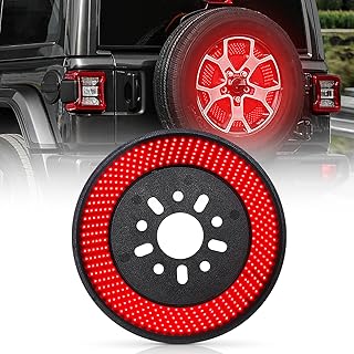 Drieaco Spare Tire Brake Light,405PCs Wheel LED Light 3rd Third Brake Light Red Ring Compatible with 2007-2022 Jeep Wrangler JK/JKU & 2018-2022 Jeep Wrangler JL/JLU