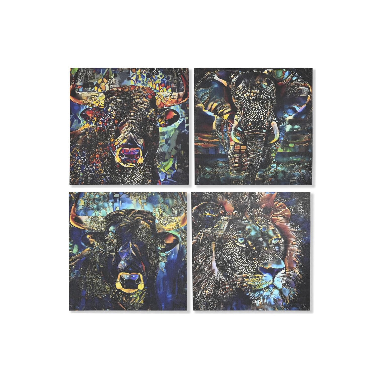 Cuadro lienzo MDF 60x60 cm motif animal pailleté purpurina pour salon