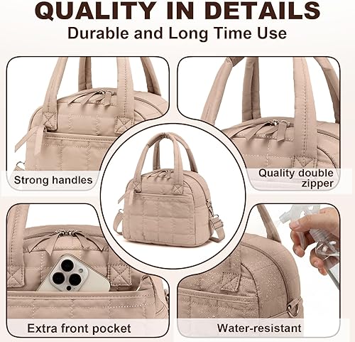 Miniatura 6 de LEDAOU, lonchera para mujeres, bolsa de almuerzo acolchada, lonchera puffer con correa ajustable, lonchera aislada reutilizable para el trabajo,