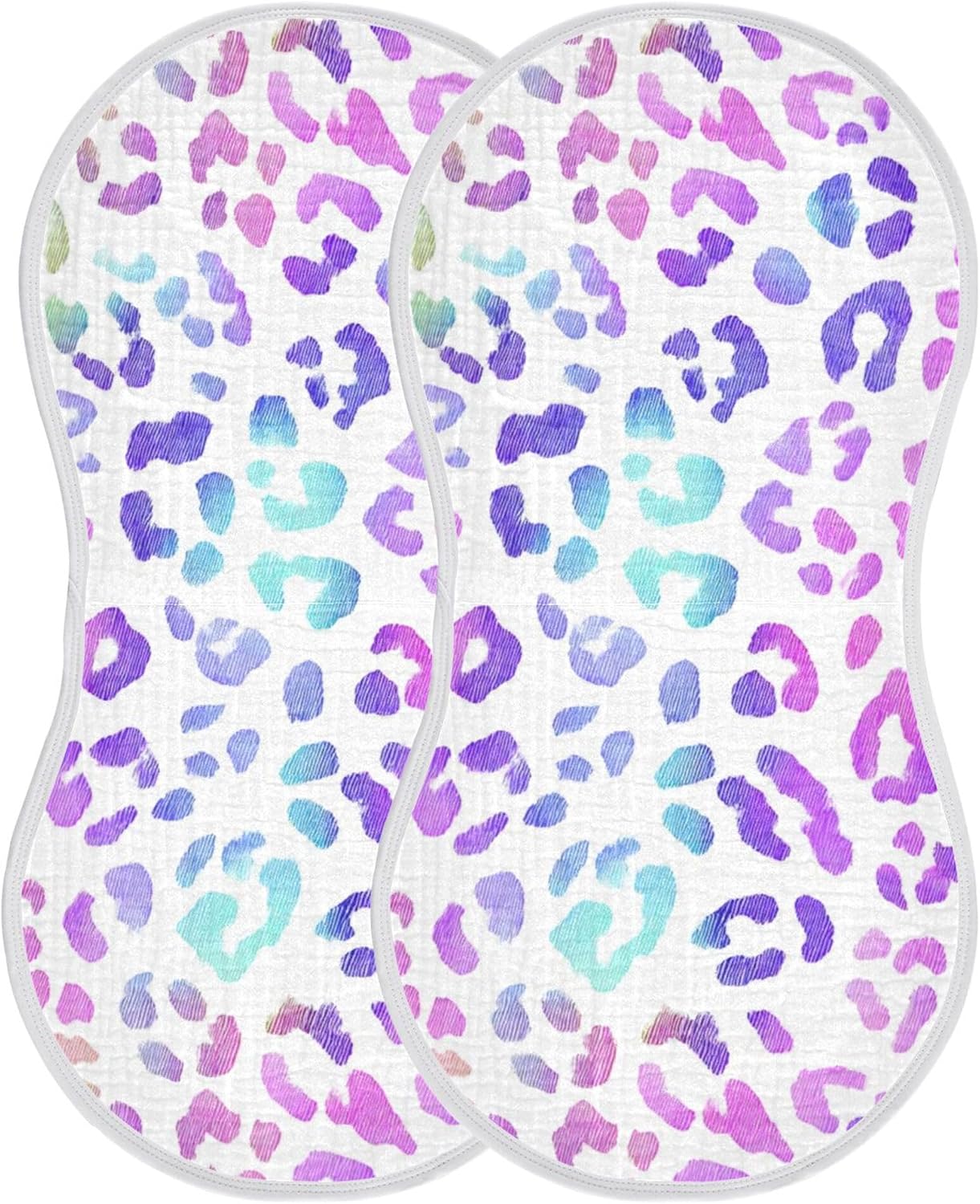 Leopards Cheetahs Print Burp Cloths Baby Boys Girls Absorbent Soft Cotton Burping Cloths Rags 4 Pack