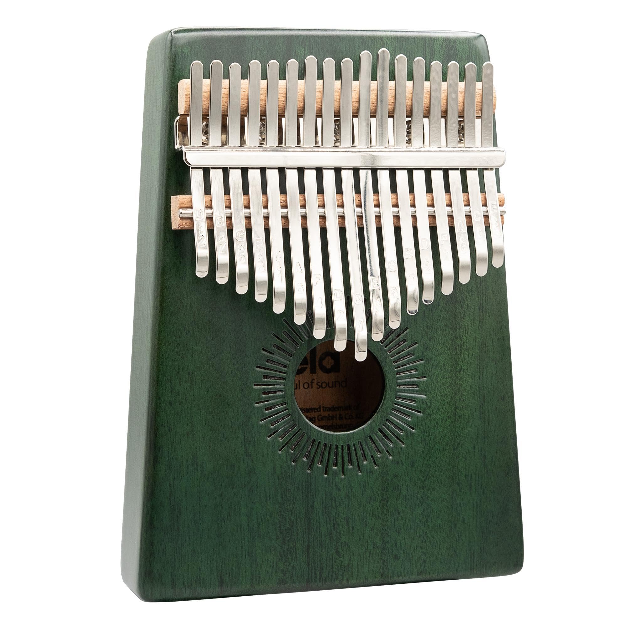 Sela Kalimba 17 - Grün, Daumenklavier mit 17 Zungen in C-Dur, mit Tasche