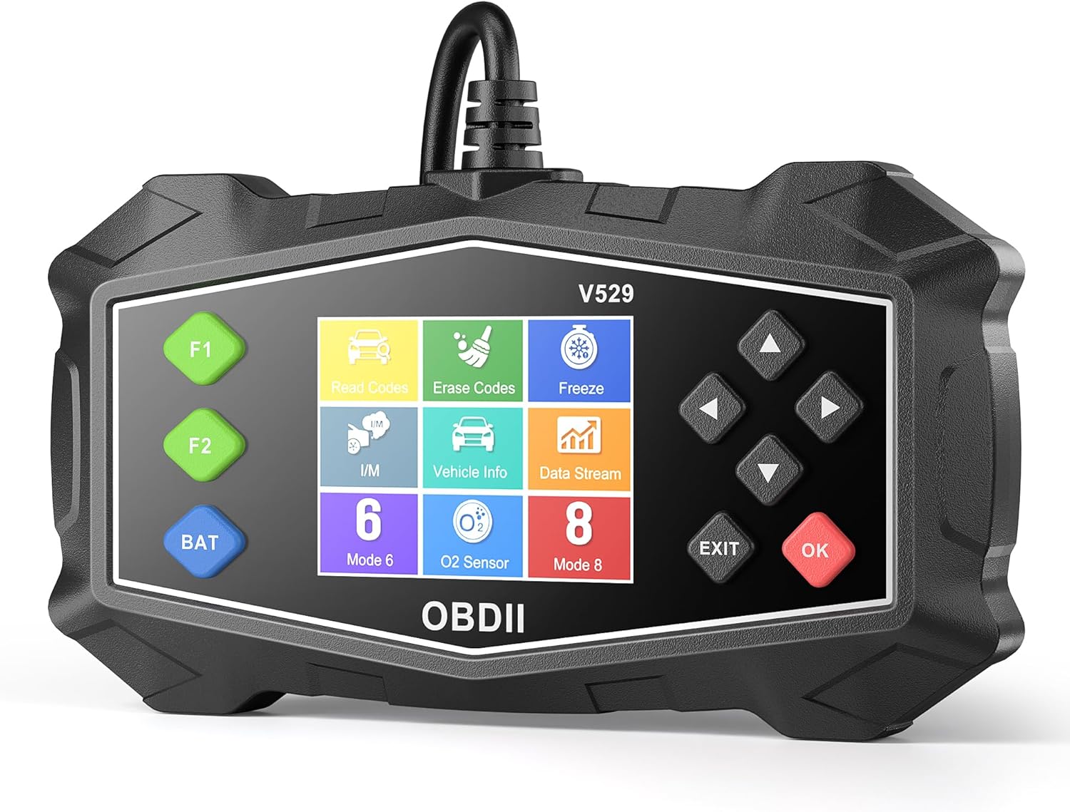 OBD2 Scanner Diagnostic Tool, Code Reader for Check Engine Light with Battery Test, EVAP System(Mode 8), O2 Sensor & I/M Readiness, Automotive Engine Fault Scanner for All OBDII Protocol Cars