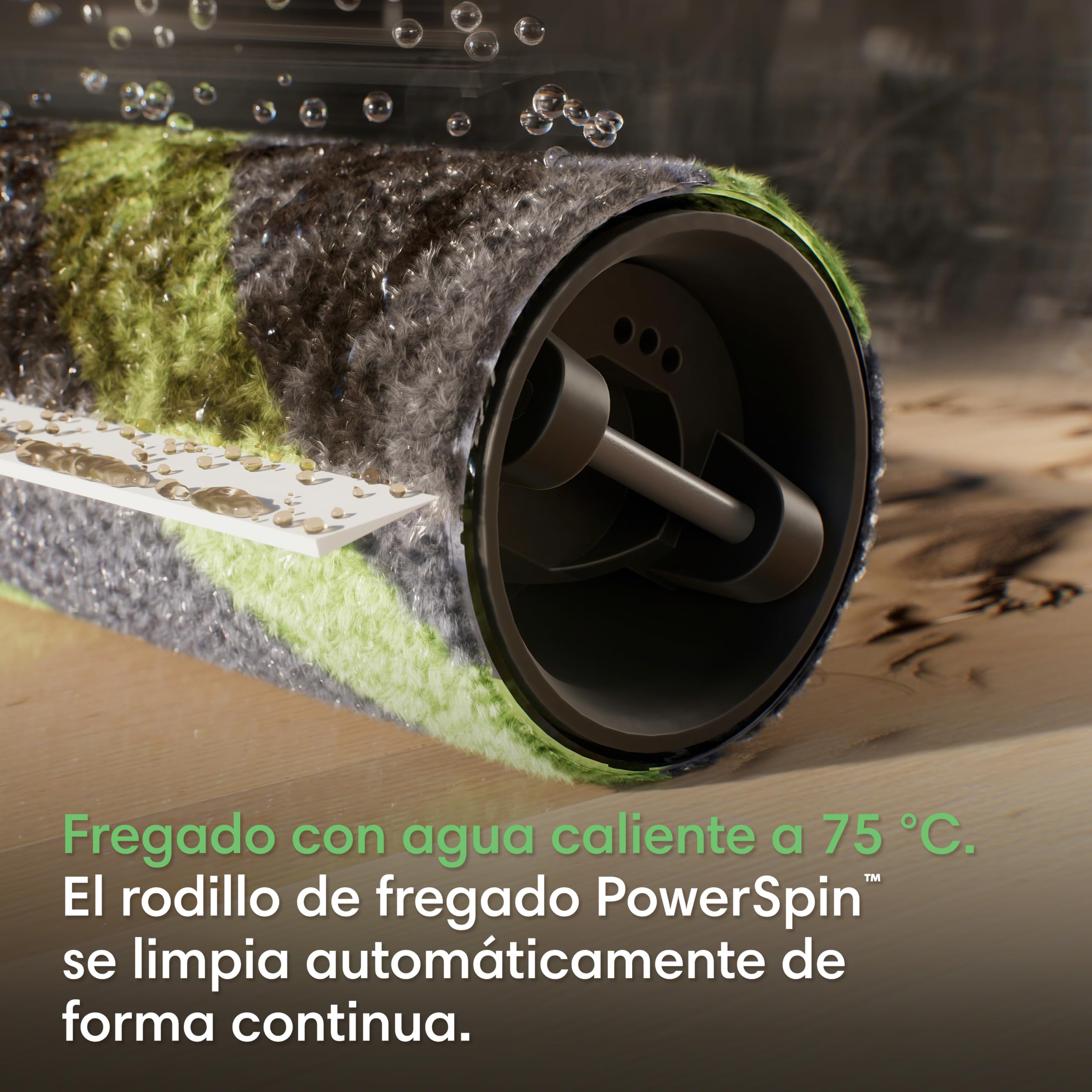 iRobot Roomba Max 775 Combo Base AutoWash multifunción y Agua Caliente, 30.000 Pascales, Rodillo PowerSpin Extensible, Cubierta Protectora, 2 cepillos, Fregado/Secado con Calor, LiDAR 3D con IA, Negro