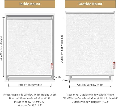 Miniatura 7 de ALLBRIGHT Persianas enrollables para ventanas, 100 % opacas, tela de protección UV, persianas con jacquard a rayas, persianas enrollables para