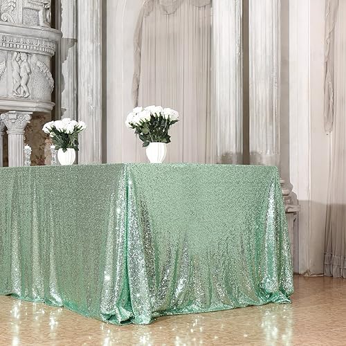 Miniatura 5 de Poise3EHome Mantel rectangular de lentejuelas para exhibición de tartas y postres de fiesta, en eventos