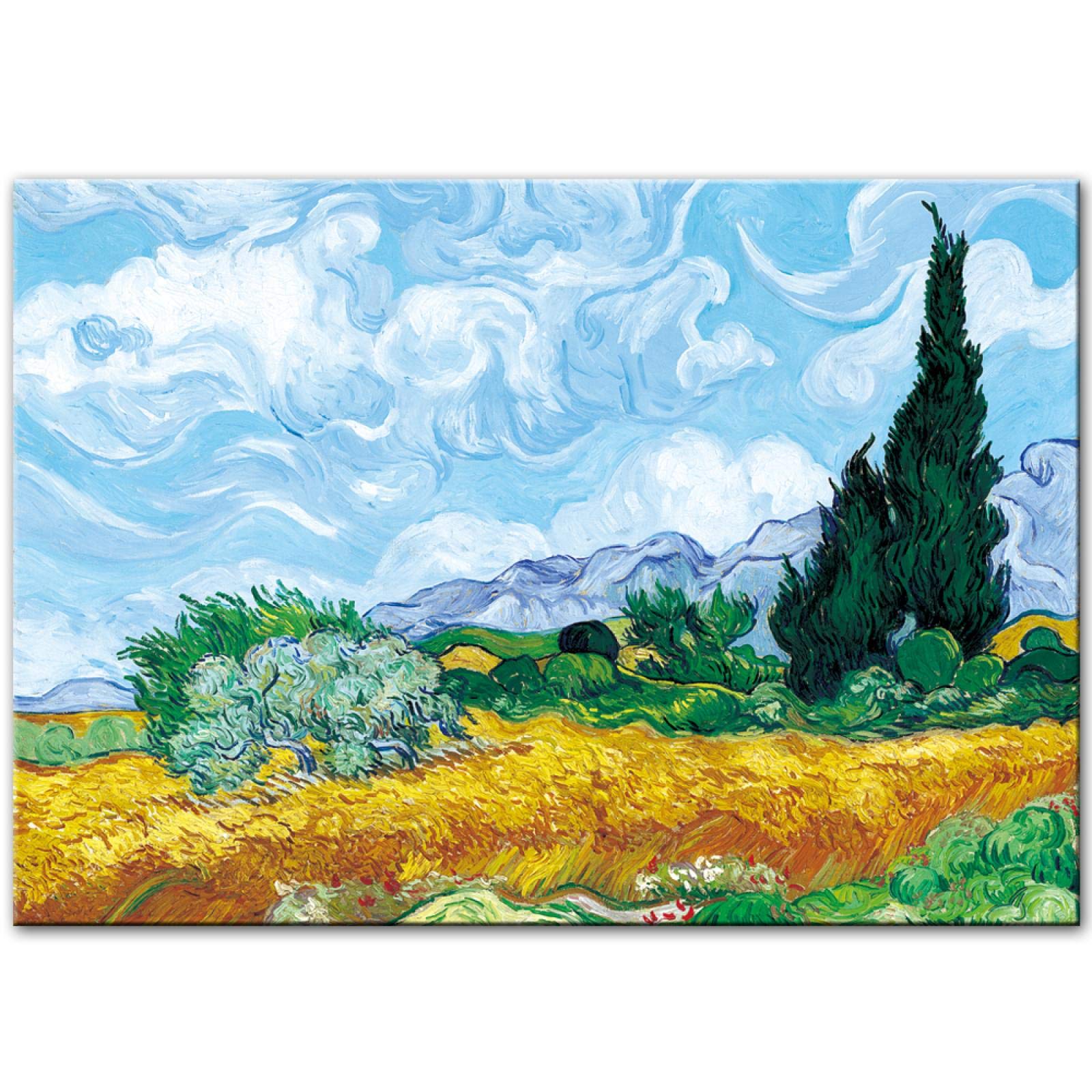 Amazon.co.jp: 麦畑の自然景観ヒノキヴァンゴッホキャンバスアート絵画