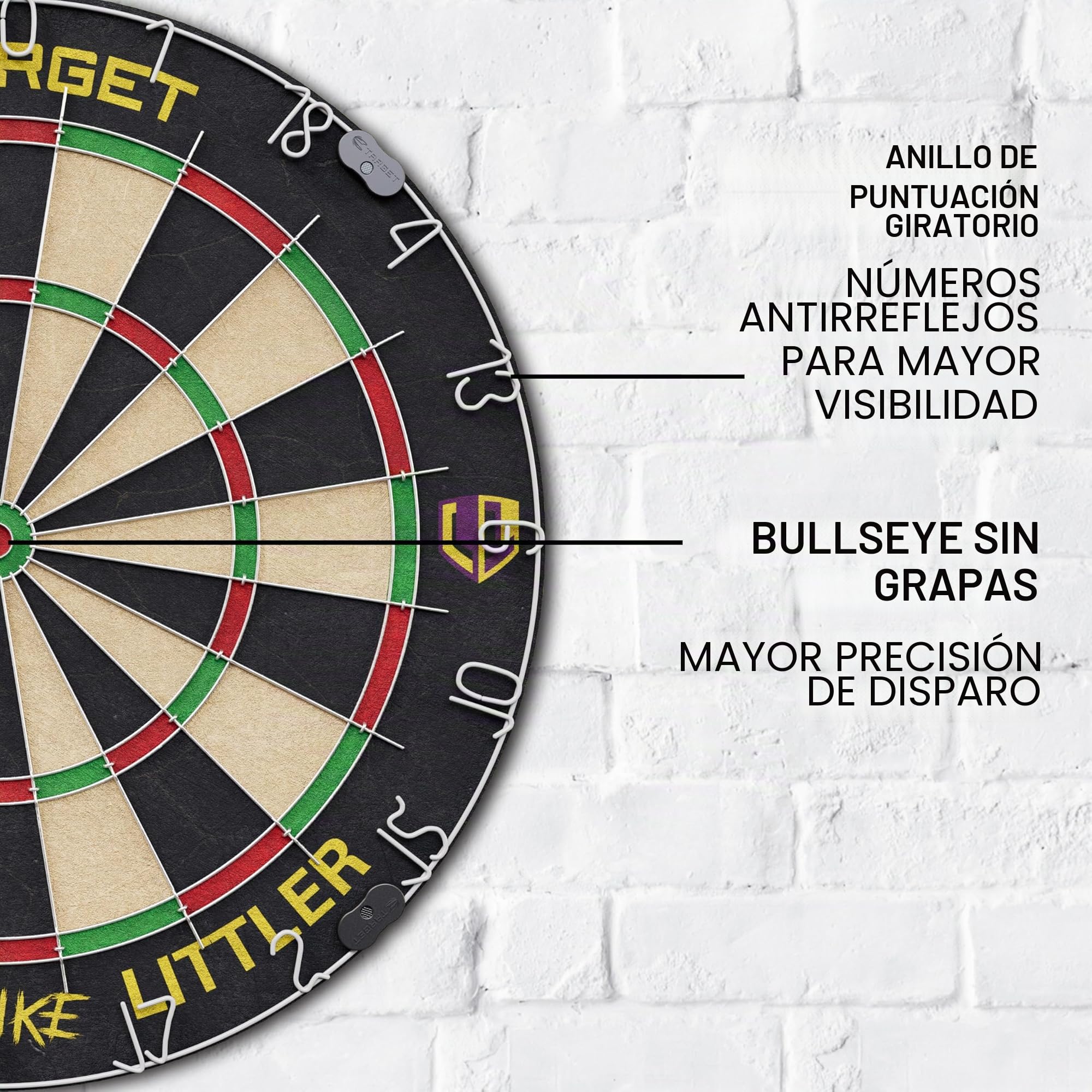 Target Darts Juego de Dardos de Dardos para Jugadores | Luke Littler/Dimitri Van den Bergh/Gabriel Clemens | Juego de Diana de Dardos Player Edition con 2 Juegos de Dardos con Punta de Acero