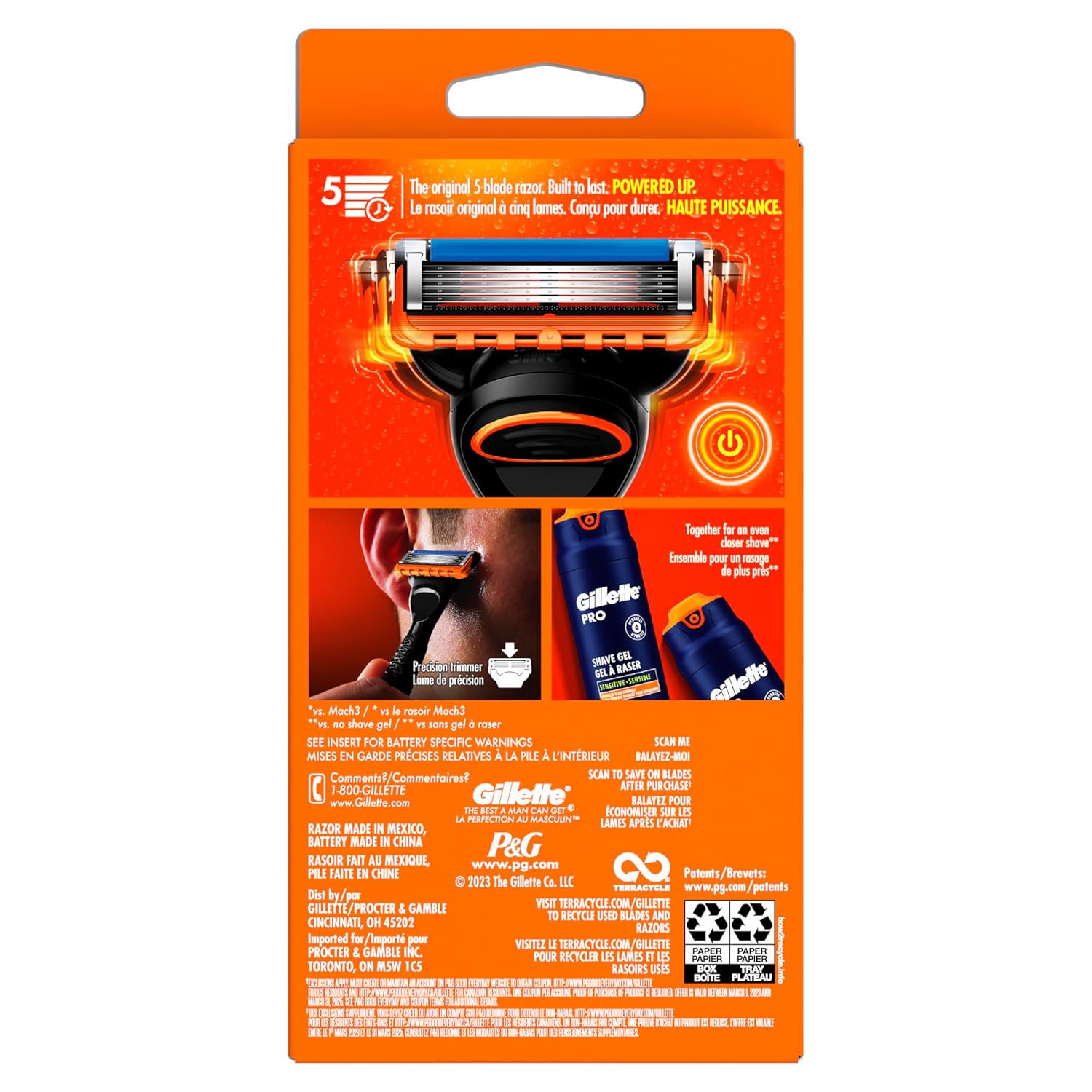 Gillette Fusion5 Power Razor for Men, 1 Gillette Power Razor Handle + 1 Blade Refill - Image 10