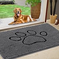 Vista 25 de IM HOME Tapete Absorbente de Chenilla para Exteriores 36" x 24", Tapetes de Puerta Lavables para Perros con Lodo, Antideslizante, Tapete