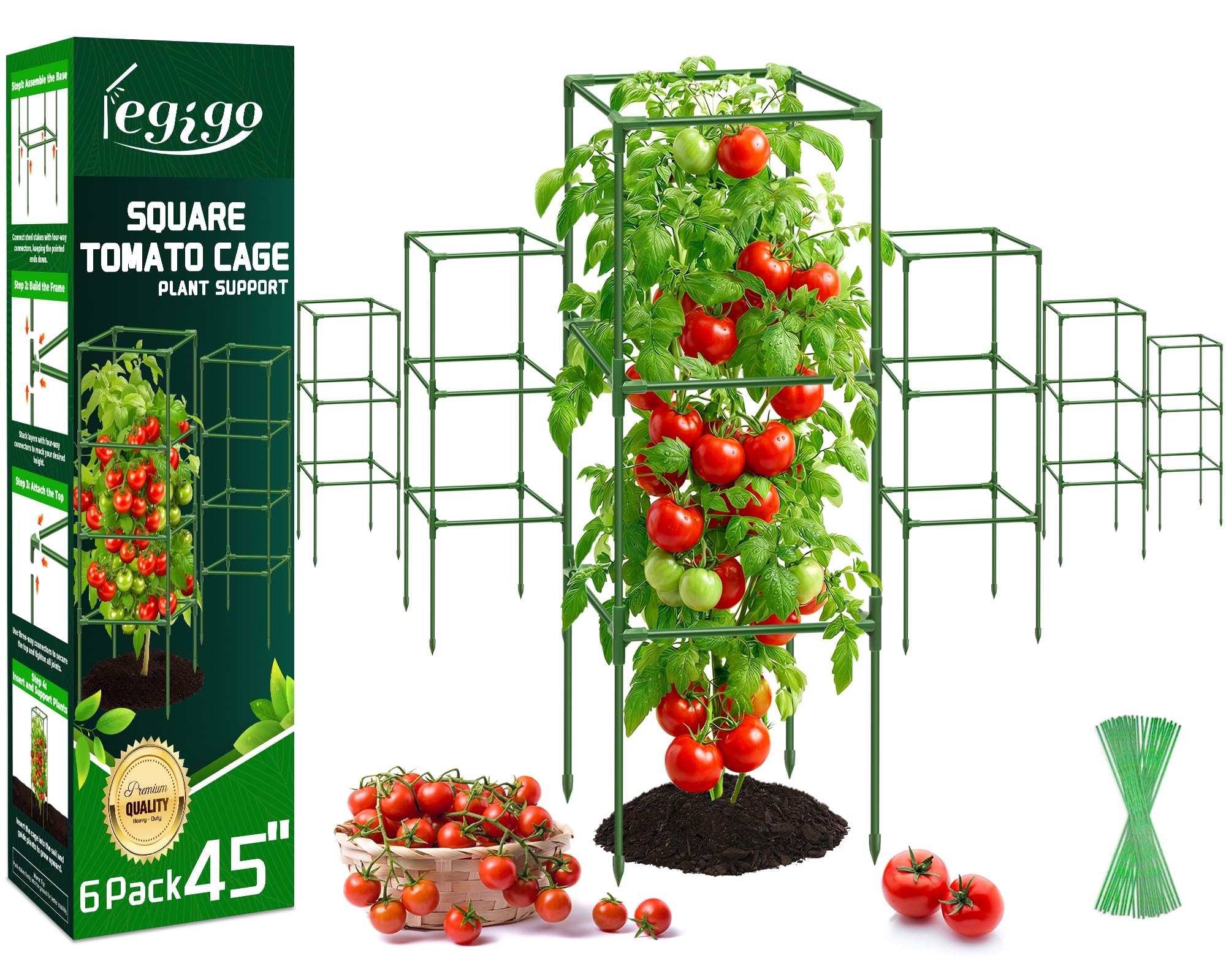 Legigo 6 Pack Square Tomato Cages