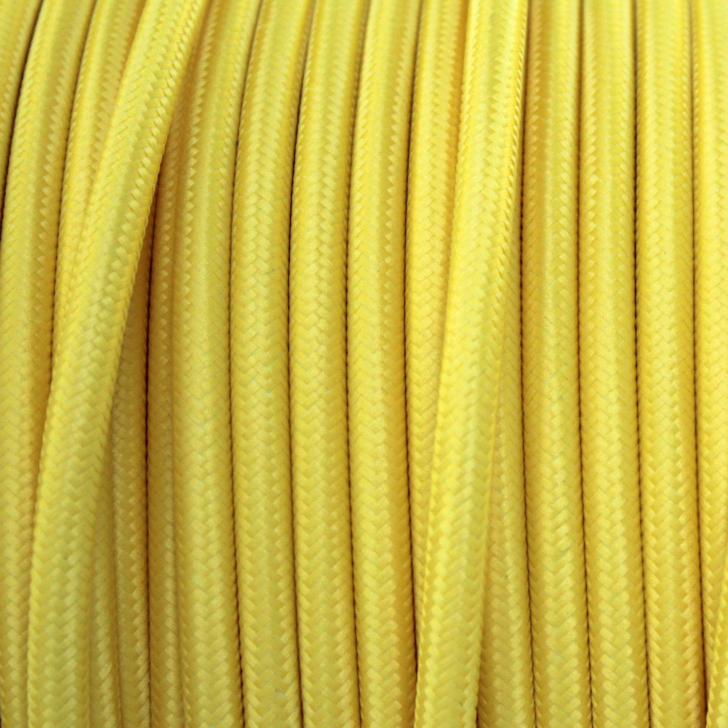 smartect Braided Cable, Yellow, 5 Metres 3 Core Electrical Cable (3 x 0.75mm²) Vintage Fabric Electrical Wire for your DIY project - Image 3