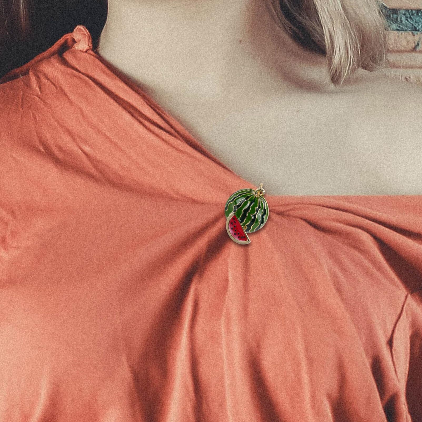 Palestina Spilla Watermelon Lavoro Smalto Donne in Metallo Besta Badge Frutto Scialle Stubito Corso Corso Corso Cardigan Cancella Scarpa Cuccatura Bilanci Bishing Gioielli