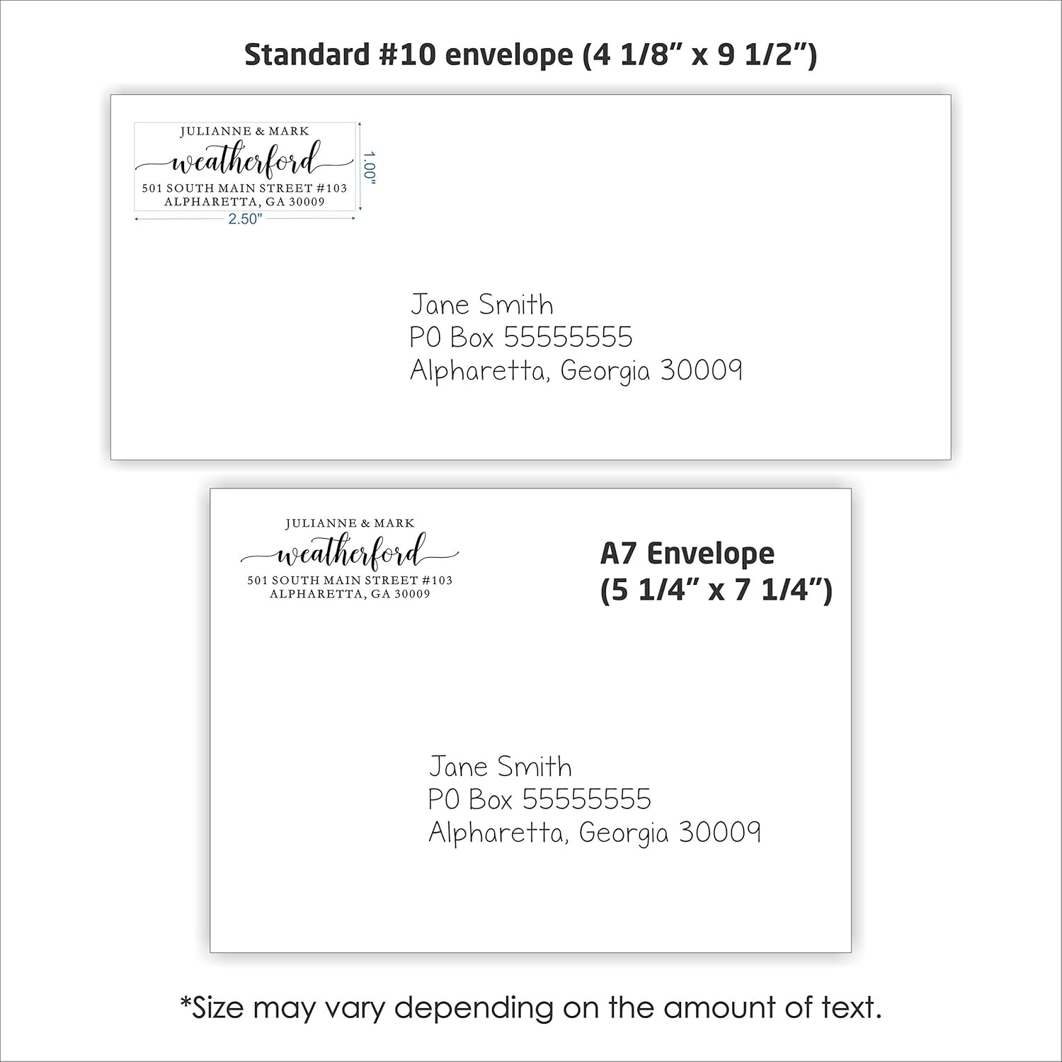 Self Inking Return Address Stamp - Custom 4 Line Personalized Address Stamp for Envelopes, Wedding Invitations, Business, Mailing Labels (Weatherford)
