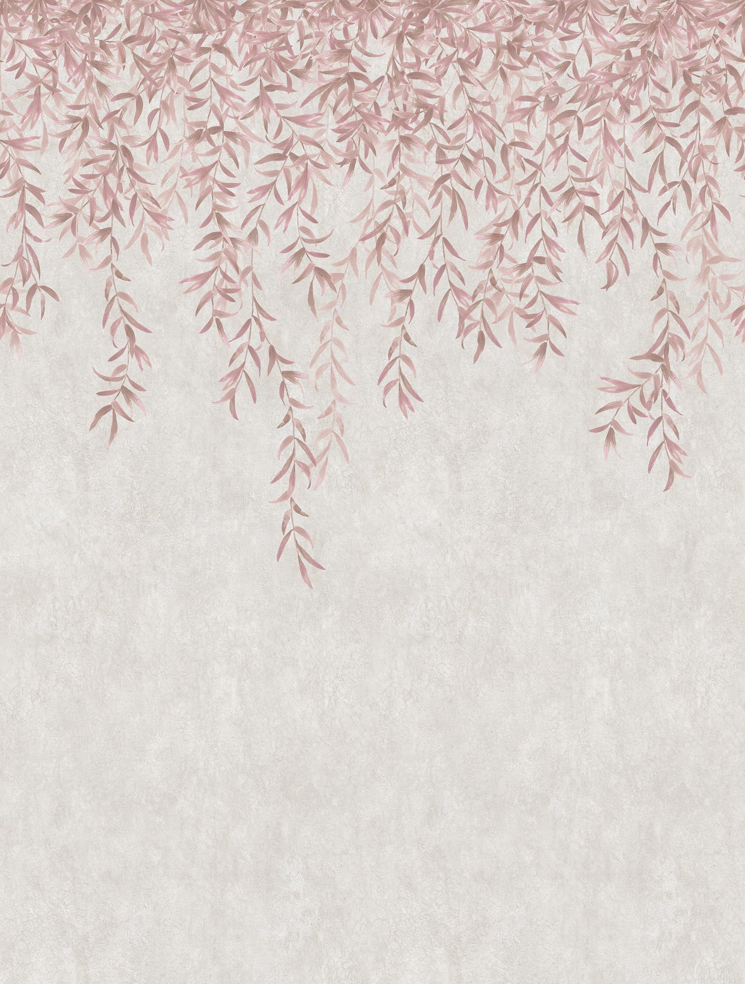 Papier peint panoramique feuilles rose pour une chambre cocooning
