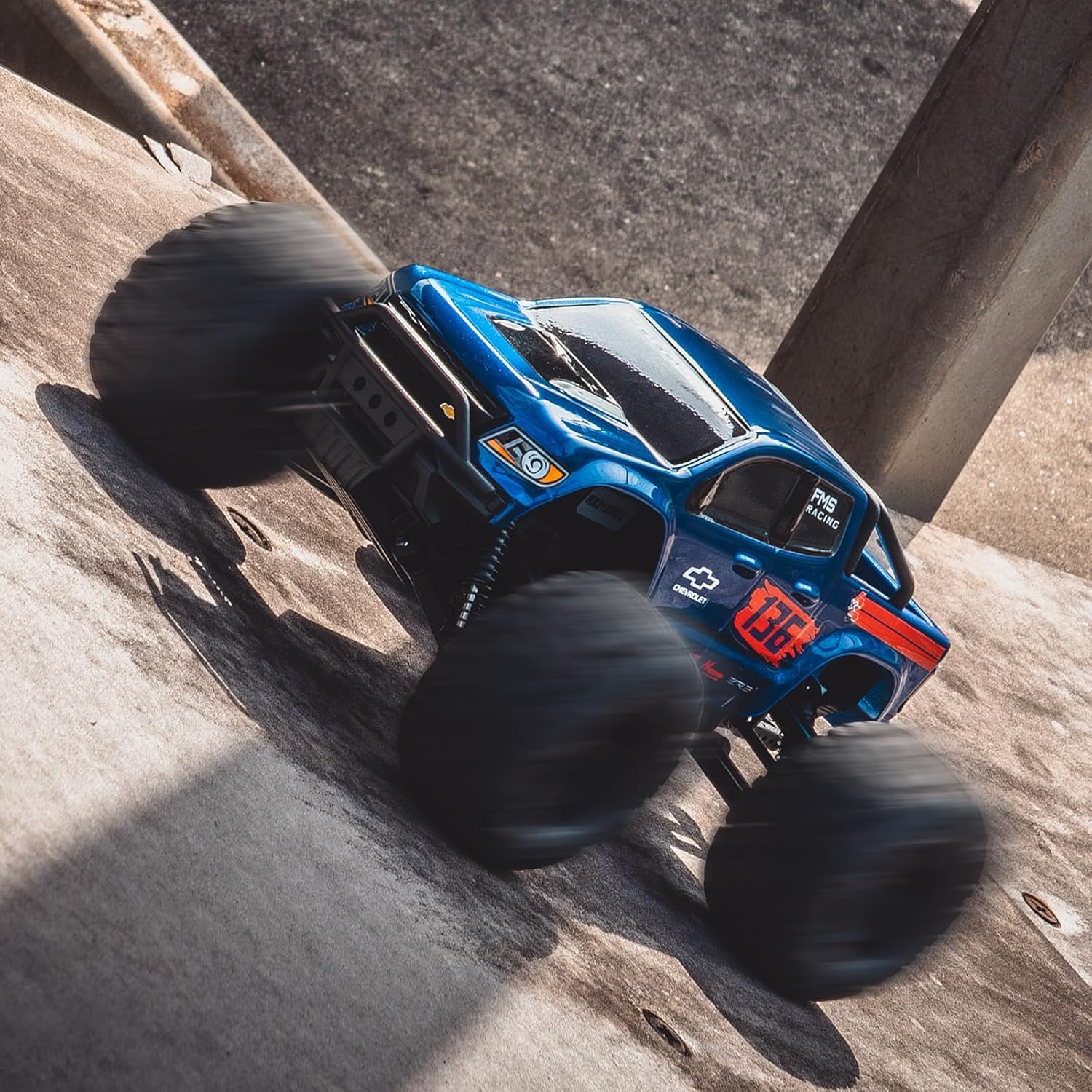 BEEZRC FMS 1/24 RC Monster Truck Colorado FMT24 Fast Drift RC Car Licensed Chevy RC Offroad RTR Electric Hobby Radio Controlled Truck 4x4 Waterproof High Speed Remote Control Car for Adults(Black)