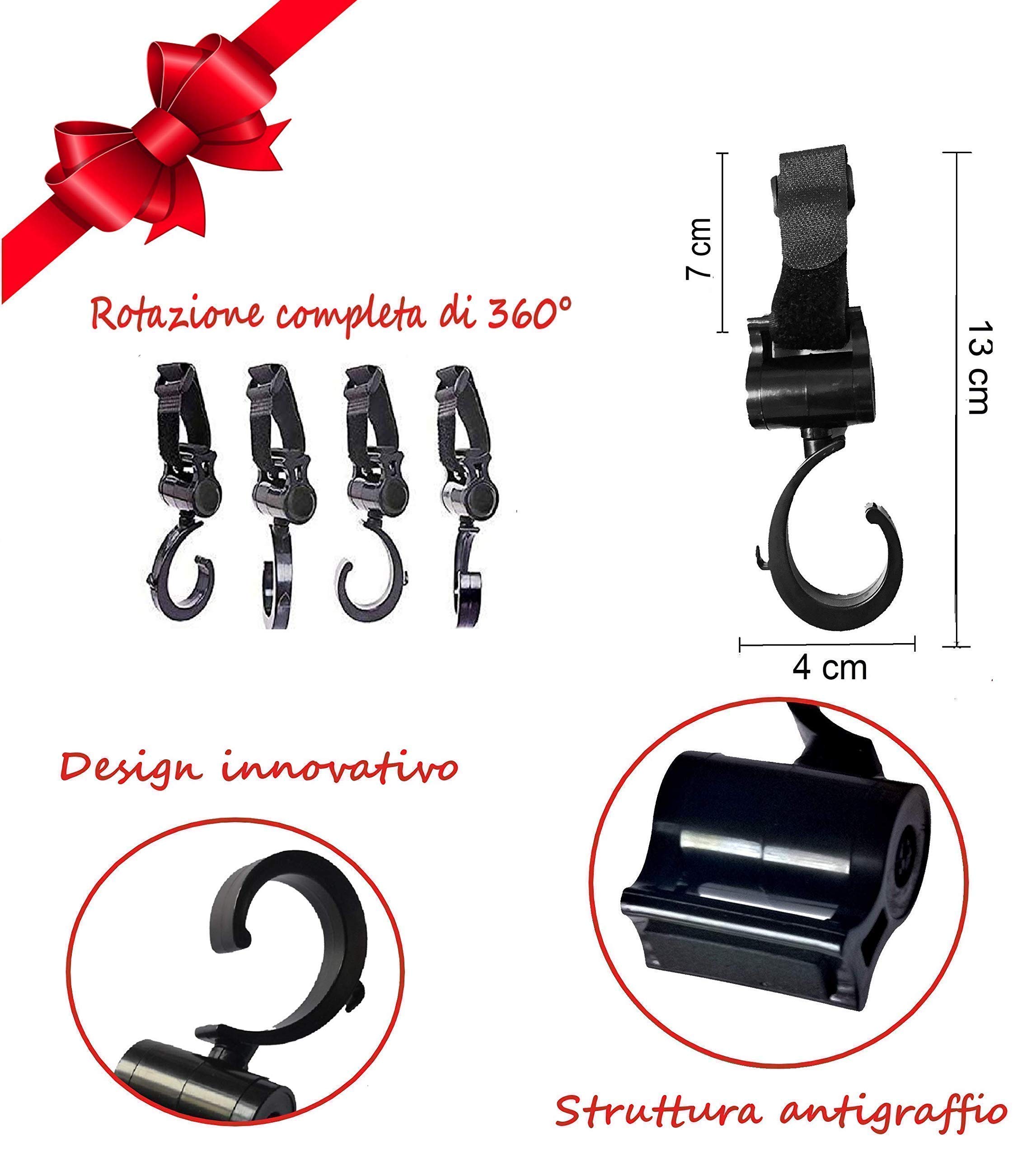 Riduttore Passeggino Universale per Ovetto Neonato Seggiolone Imbottito Traspirante Antisudore e Leggero Incluso Set Ganci Passeggino Universali Non uso auto