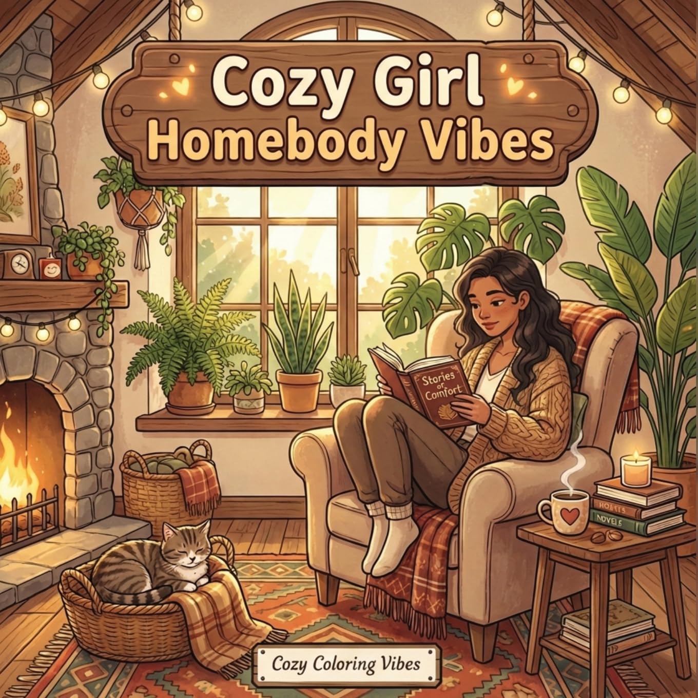 Cozy Girl Homebody Vibes: Cute Coloring Book for Adults & Teens | Easy Bold Line Hygge Designs of Relaxing Home Scenes, Quiet Daily Moments & Everyday ... Screen-Free Gift (Cozy Girl Collection)