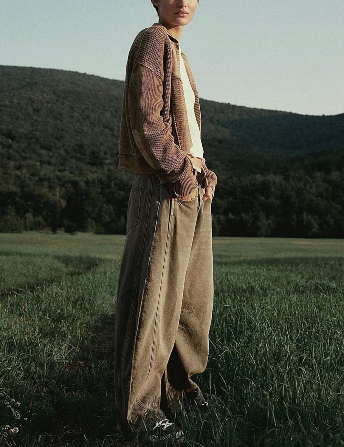 Womens Baggy Boyfriend Jeans Vintage Wide Leg Mid Rise Barrel Denim Ankle Pants Cropped Jeans - Image 4