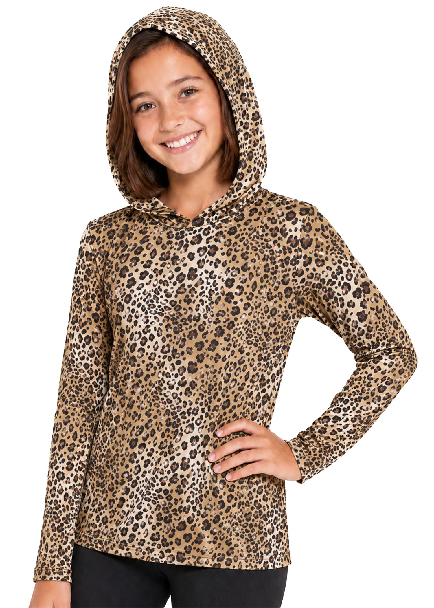 Shirts for Girls Long Sleeve Crew Neck Top, Hoodie or 3/4 Sleeve Soft Stretch Kids Lightweight Size 2-16
