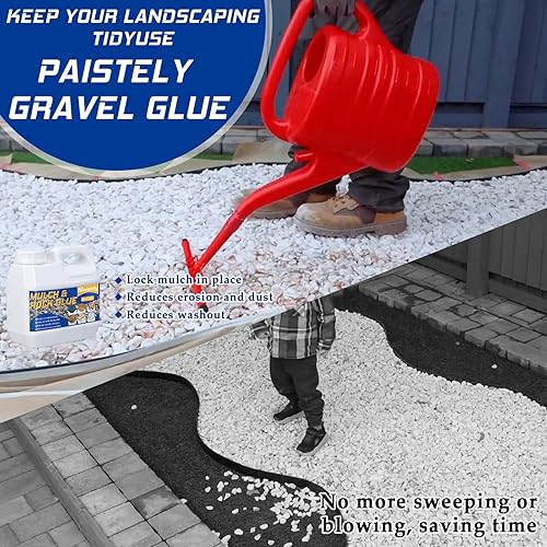 Miniatura 3 de Pegamento de mantillo para paisajismo de 64 onzas, potente pegamento concentrado de mantillo para grava de guisantes, pegamento de roca, carpeta de