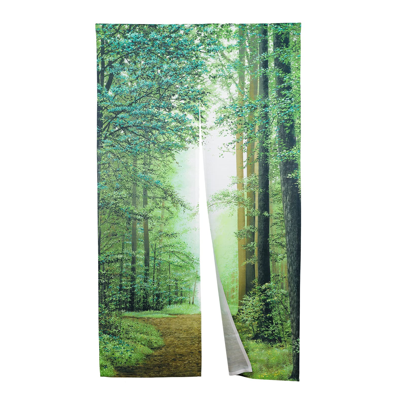 Japanese Noren Long Doorway Curtain Green Forest Door Curtain Tapestry for St. Patrick's Day Home Kitchen Decoration 33 x 59 inch