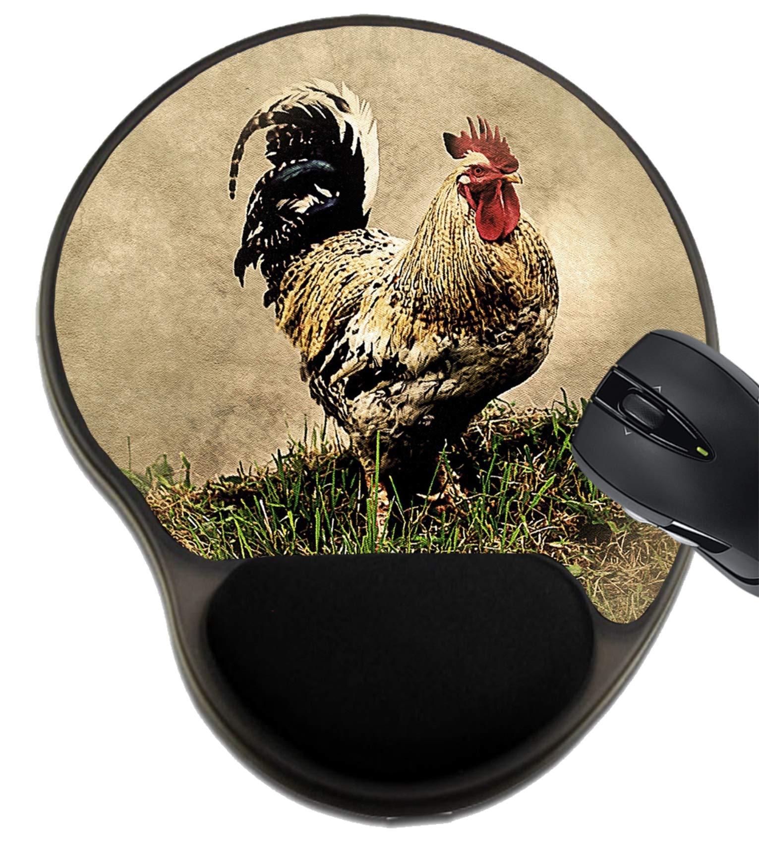 MSD Chicken Design Mousepad With Wrist Rest - Farm Animal Theme Comfort Gaming & Office Mat