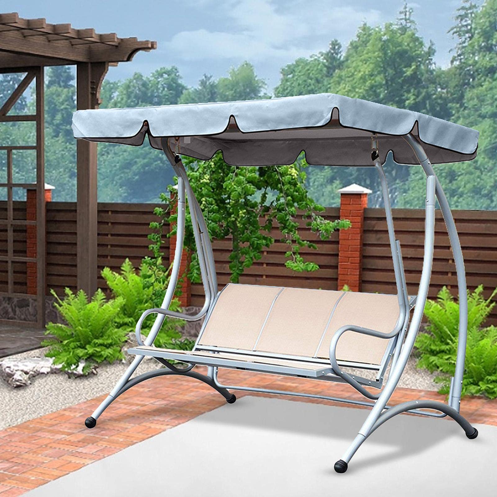 Balancelle de jardin - Toit de rechange pour 3 à 5 personnes - Résistant aux intempéries et aux UV - Bâche de toit - 195 x 125 x 15 cm - Plusieurs couleurs - Facile à nettoyer