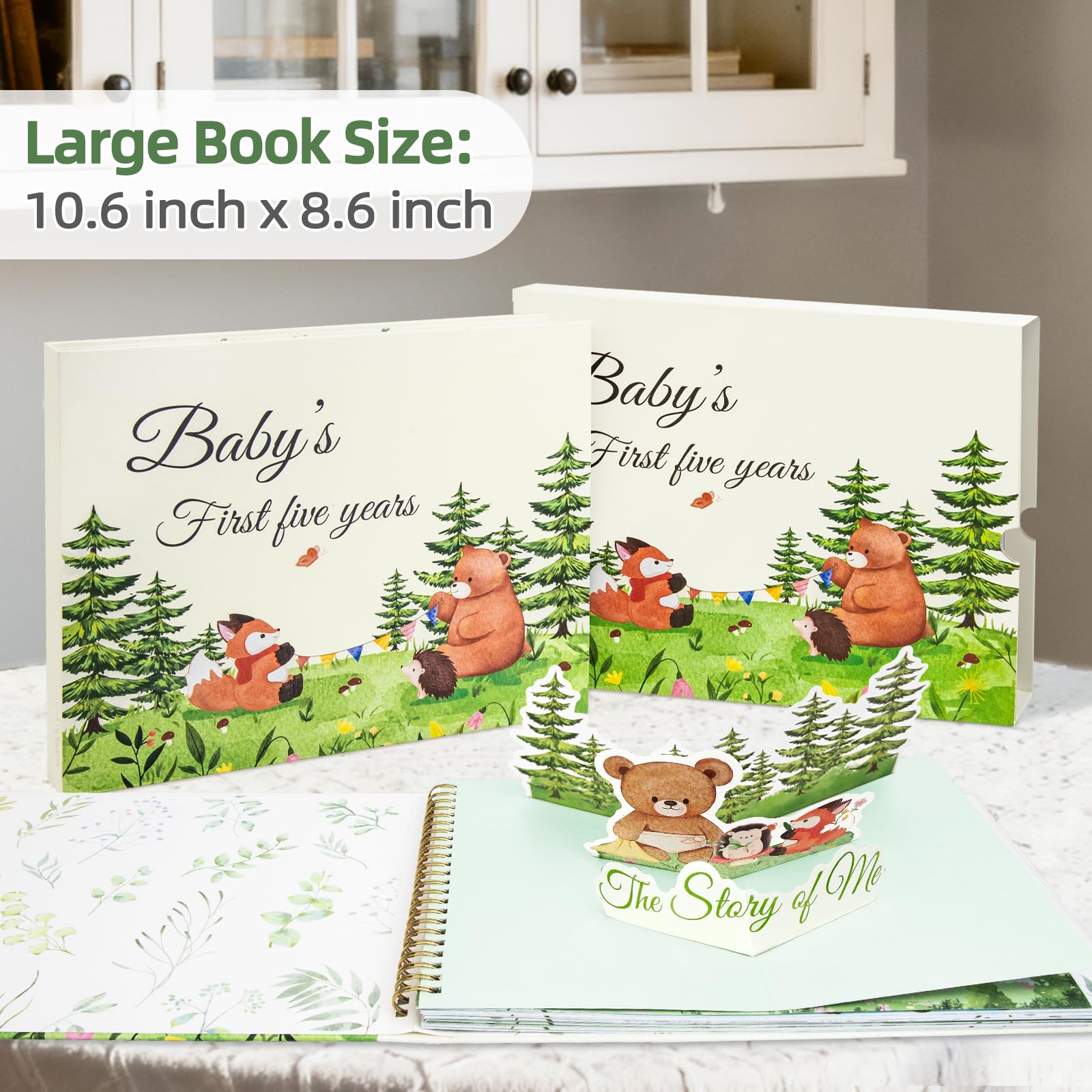 Erinnerungsbuch für Baby, Aufzeichnung jeder Veranstaltung, Babybuch, Geschenk für werdende Mütter (Bär)