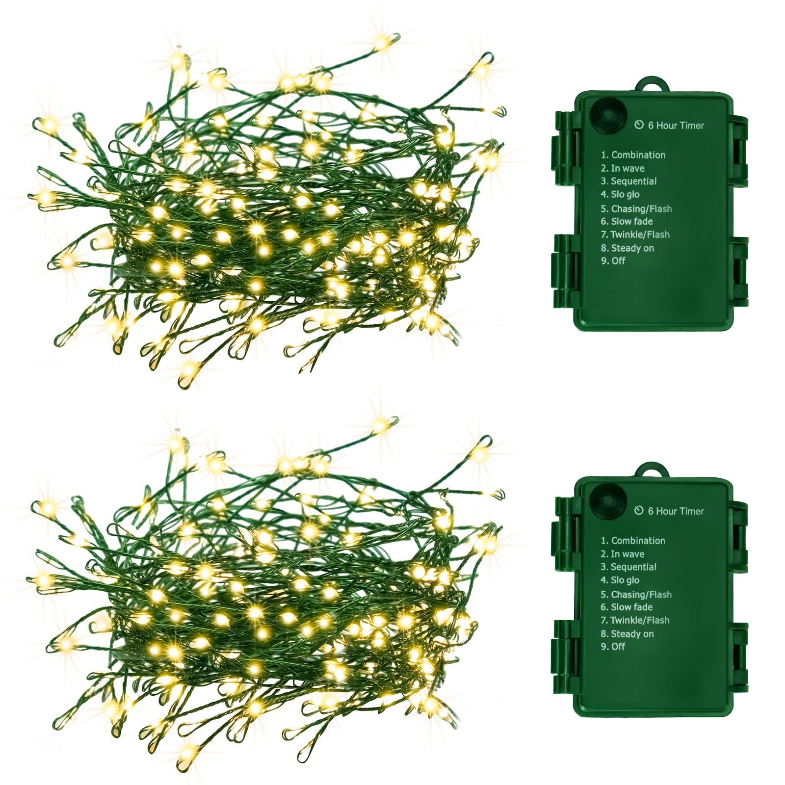 FairyGlim 2 Pack Outdoor Cluster Lights