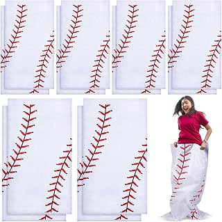 Cindeer 12 Pcs Potato Sack Race Bags Sports Themed Potato Race Jumping Bags 40 x 20 Inches for Adults Family Party Games and Activities Party Supplies(Baseball)