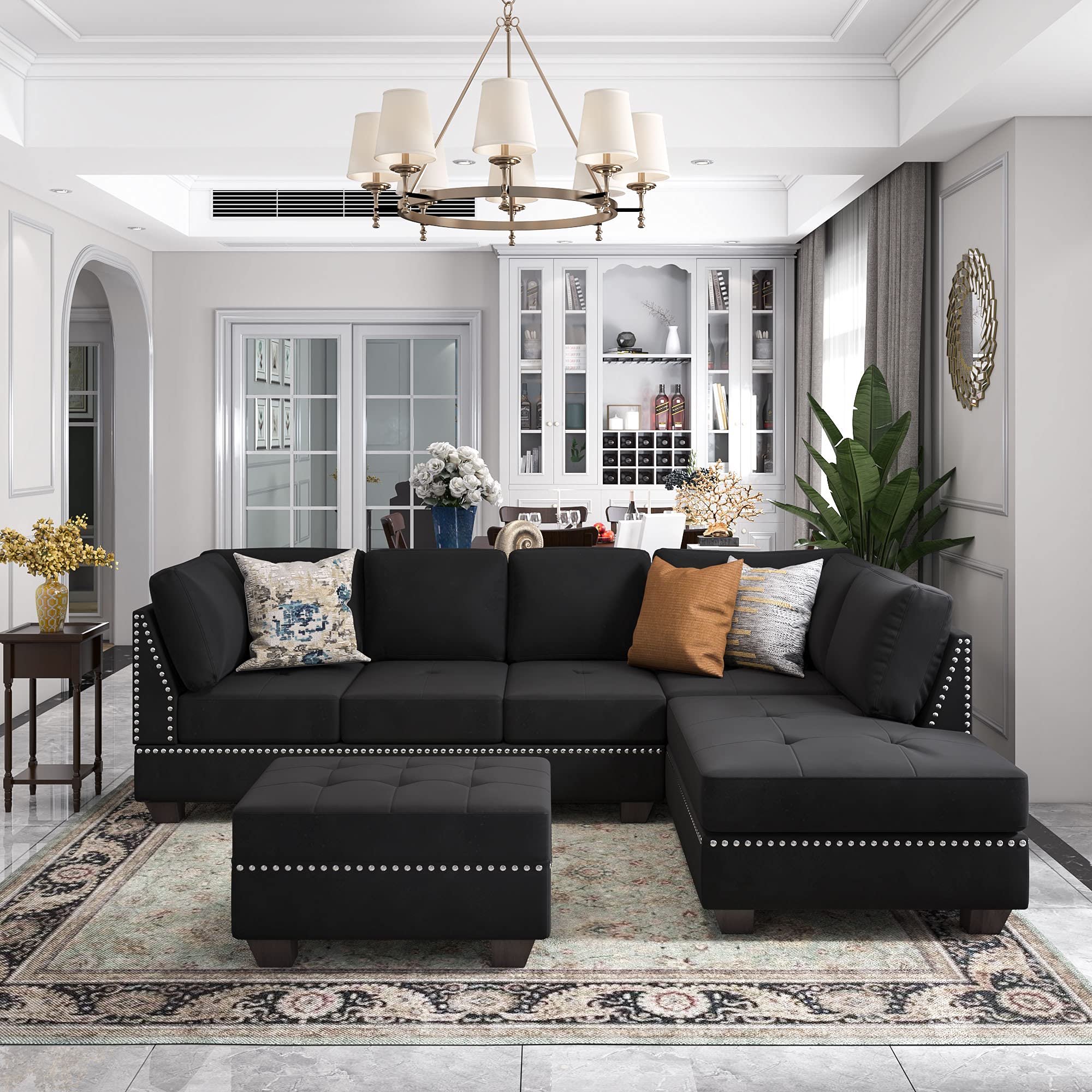 Buy Merax 3 Piece Reversible Sectional Sofa, Living Room Modern Rivet